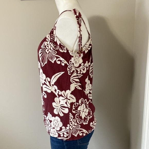 Tommy Bahama Burgundy Floral Tank Top Size XS - Picture 4 of 9